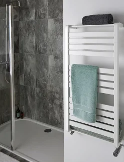 GoodHome Sèche-serviettes eau chaude en acier Loreto vertical blanc 546 W* Sèche-Serviettes Eau Chaude