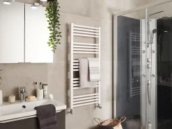 GoodHome Sèche-serviettes eau chaude en acier Duala blanc 20 barres - 438 W* Sèche-Serviettes Eau Chaude