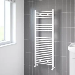 Flomasta Sèche-serviettes eau chaude plat en acier blanc 490W
