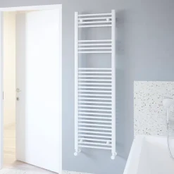 Flomasta Sèche-serviettes eau chaude plat en acier blanc 609W