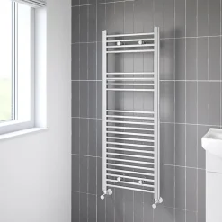 Flomasta Sèche-serviettes eau chaude plat en acier argent 333W* Sèche-Serviettes Eau Chaude