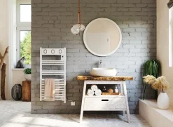 Sauter Sèche-serviettes électrique à inertie fluide Marapi tactile blanc 500W + soufflerie 1000W