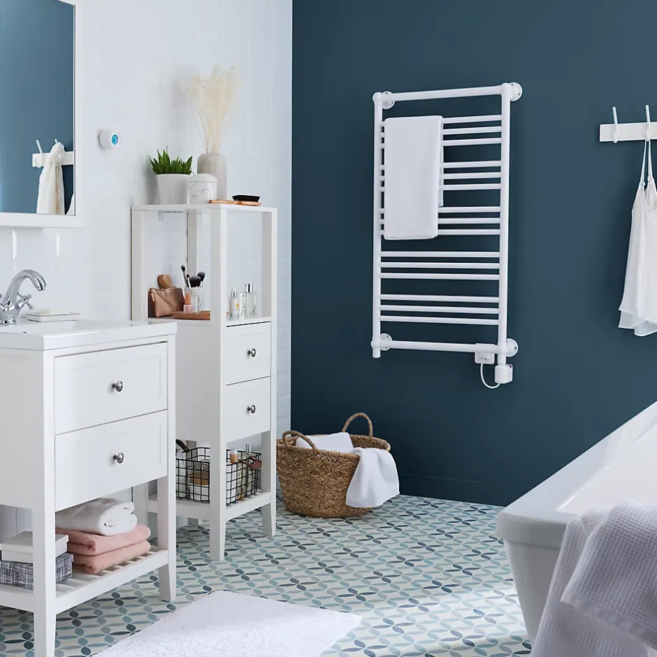 GoodHome Sèche-serviettes électrique à inertie fluide Hyana blanc 500W* Sèche-Serviettes Électrique