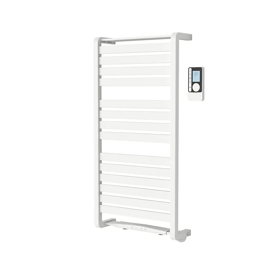 GoodHome Sèche-serviettes électrique Loreto blanc 500W + Soufflerie amovible Acilia blanc 1000W