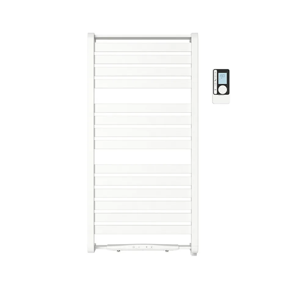 GoodHome Sèche-serviettes électrique Loreto blanc 500W + Soufflerie amovible Acilia blanc 1000W