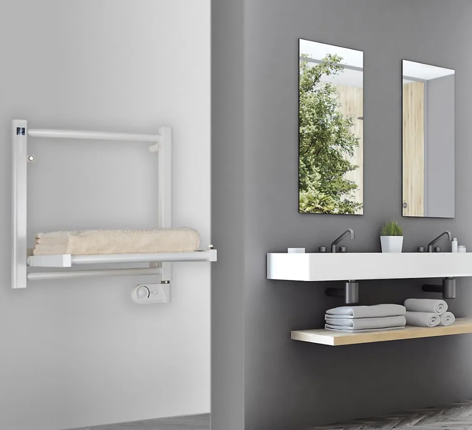 Deltacalor Sèche-serviettes électrique à inertie fluide Papillon1 150W blanc* Sèche-Serviettes Électrique