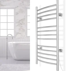 WarmlyYours Sèche-serviettes électrique chrome 150W , Dimensions: 101.6 cm x 45.7 cm* Sèche-Serviettes Électrique