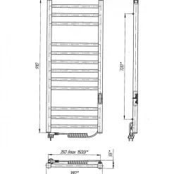 Laris Sèche-serviettes électrique IMIDZ 350x900 avec minuterie ECO, 190W, Blanc* Sèche-Serviettes Électrique