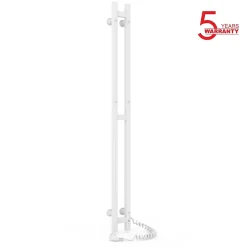 Laris Sèche-serviettes électrique DUET 80x1200 avec minuterie ECO, 80W, Blanc