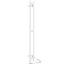 Laris Sèche-serviettes électrique DUET 80x1200 avec minuterie ECO, 80W, Blanc