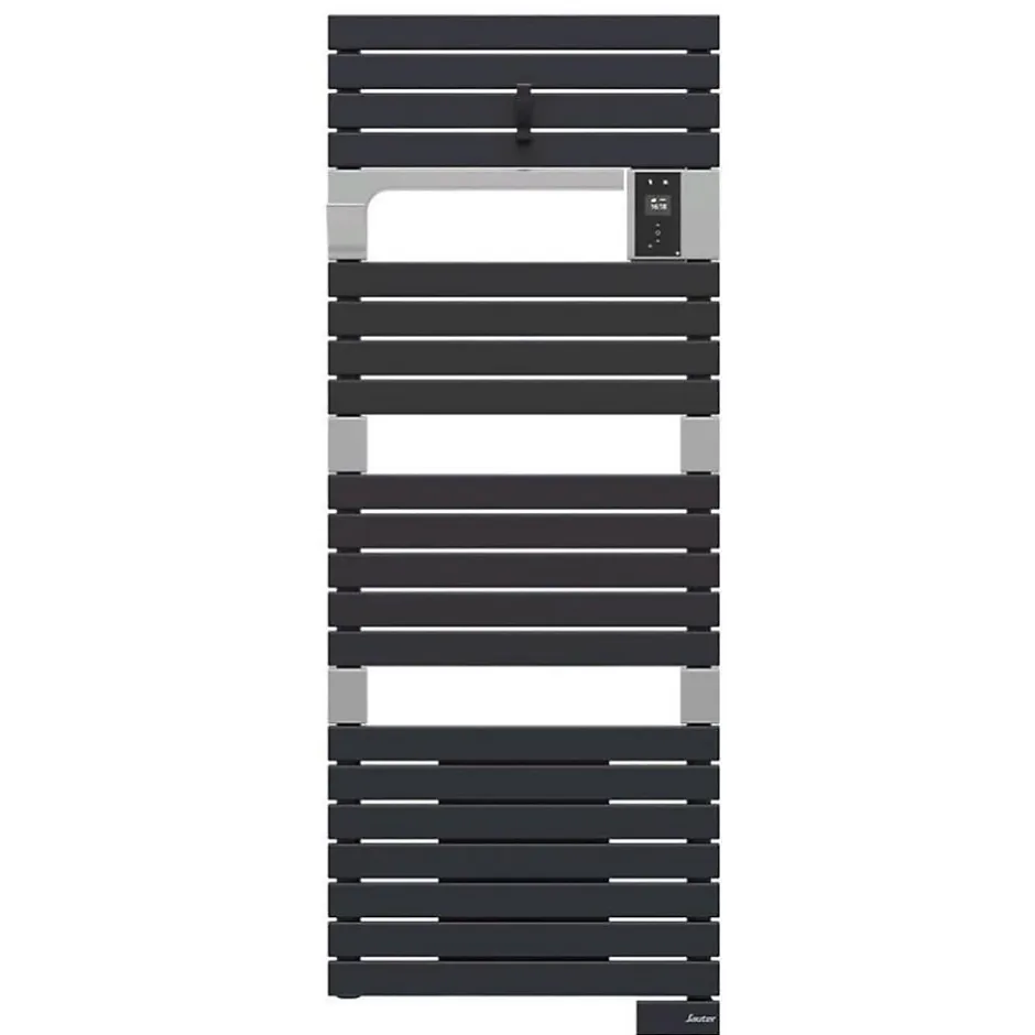 Sauter Sèche-serviettes électrique à inertie fluide Asama connectable anthracite 750W + soufflerie 1000W