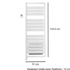Acova Sèche-serviettes électrique à inertie fluide Astrakan +Air grey aluminium 750W + soufflerie 1000W