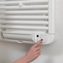 Deltacalor Sèche-serviettes électrique à inertie fluide Stendino 750W + soufflerie 1000W blanc* Sèche-Serviettes Soufflant