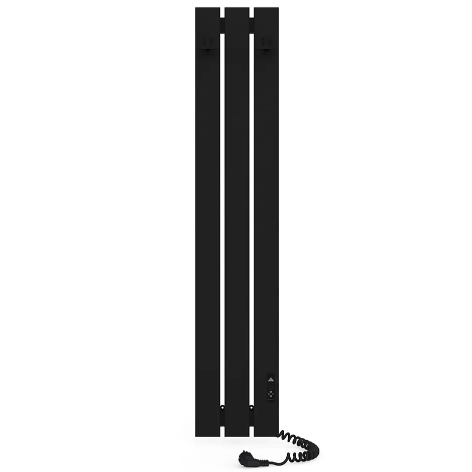 Laris Sèche-serviettes électrique BOSTON 230x1200 avec minuterie ECO, 180W, Noir* Sèche-Serviettes Électrique