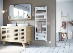 Sauter Sèche-serviettes électrique à inertie fluide Marapi tactile blanc 750W + soufflerie 1000W