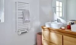 GoodHome Sèche-serviettes électrique Loreto blanc 500W + Soufflerie amovible Acilia blanc 500W