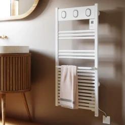 Sauter Sèche-serviettes électrique à inertie fluide Marapi tactile blanc 500W