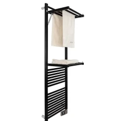 Deltacalor Sèche-serviettes électrique à inertie fluide Papillon2 750W noir* Sèche-Serviettes Électrique