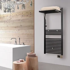 Deltacalor Sèche-serviettes électrique à inertie fluide Stendino 750W noir