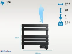 Pureline Sèche-serviettes électrique compact noir 100W* Sèche-Serviettes Soufflant