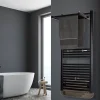 Deltacalor Sèche-serviettes électrique à inertie fluide Stendino 750W + soufflerie 1000W noir* Sèche-Serviettes Soufflant