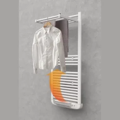 Deltacalor Sèche-serviettes électrique à inertie fluide Stendino 750W + soufflerie 1000W noir* Sèche-Serviettes Soufflant