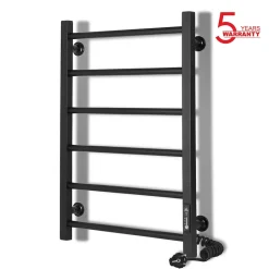 Laris Sèche-serviettes électrique ALFA 400x600 avec minuterie ECO, 95W, Noir* Sèche-Serviettes Électrique