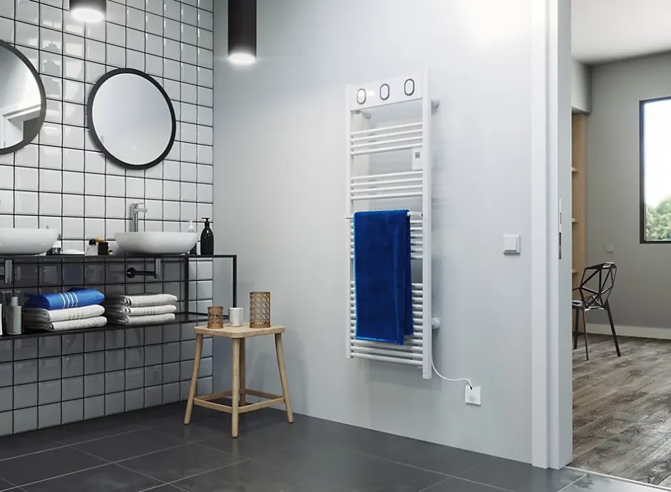 Sauter Sèche-serviettes électrique à inertie fluide Marapi tactile blanc 750W