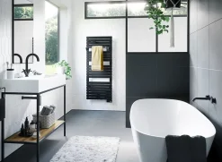 Sauter Sèche-serviettes électrique à inertie fluide Asama connectable anthracite 750W