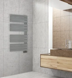 Deltacalor Sèche-serviettes électrique asymétrique 500W gris clair 5m²* Sèche-Serviettes Électrique