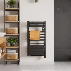 Noirot Sèche-serviettes électrique 500 W noir à inertie fluide + soufflerie 1000 W - Actibain* Sèche-Serviettes Soufflant