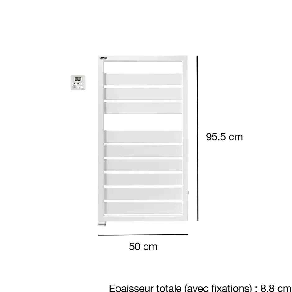 Acova Sèche-serviettes électrique à inertie fluide Astrakan anthracite 500W* Sèche-Serviettes Électrique