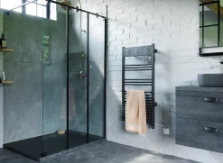 Sauter Sèche-serviettes électrique à inertie fluide Marapi tactile anthracite 500W + soufflerie 1000W