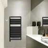 Acova Sèche-serviettes électrique à inertie fluide Astrakan + Air noir mat 500W + soufflerie 1000W