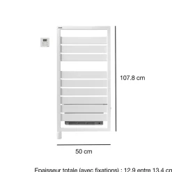 Acova Sèche-serviettes électrique à inertie fluide Astrakan + Air noir mat 500W + soufflerie 1000W