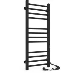 Laris Sèche-serviettes électrique ALFA 350x900 avec minuterie ECO, 160W, Noir* Sèche-Serviettes Électrique