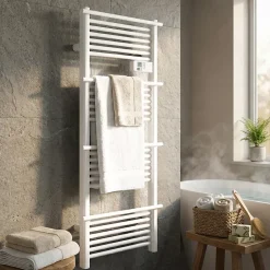 GoodHome Sèche-serviettes électrique à inertie sèche Solna blanc 750W 7 m²