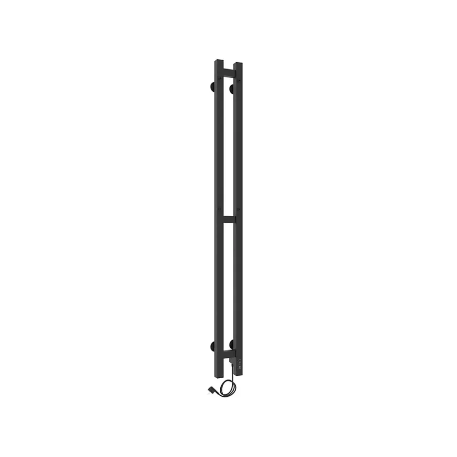 Laris Sèche-serviettes électrique DUET 80x1200 avec minuterie ECO, 80W, Noir