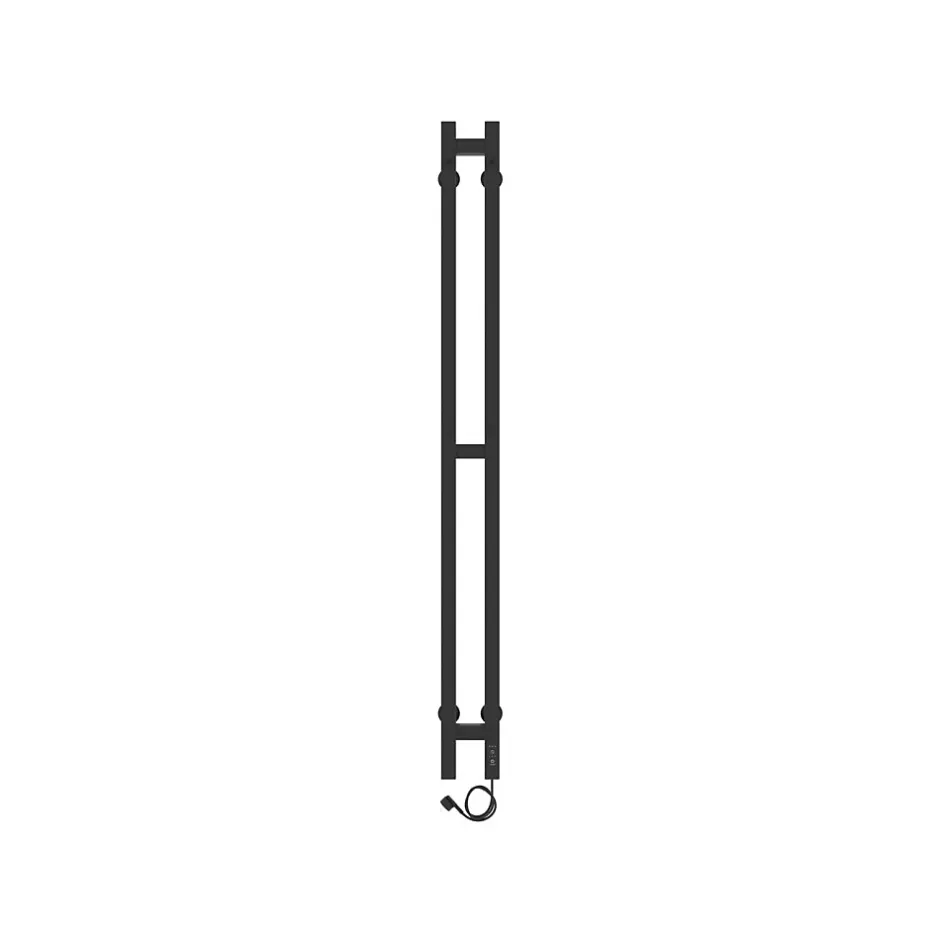 Laris Sèche-serviettes électrique DUET 80x1200 avec minuterie ECO, 80W, Noir