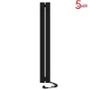 Laris Sèche-serviettes électrique BOSTON 150x1200 avec minuterie ECO, 120W, Noir
