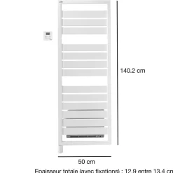 Acova Sèche-serviettes électrique à inertie fluide Astrakan + Air noir 750W + soufflerie 1000W