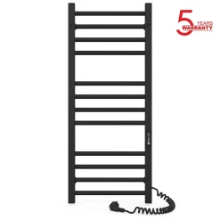 Laris Sèche-serviettes électrique ALFA 500x1200 avec minuterie ECO, 225W, Noir* Sèche-Serviettes Électrique