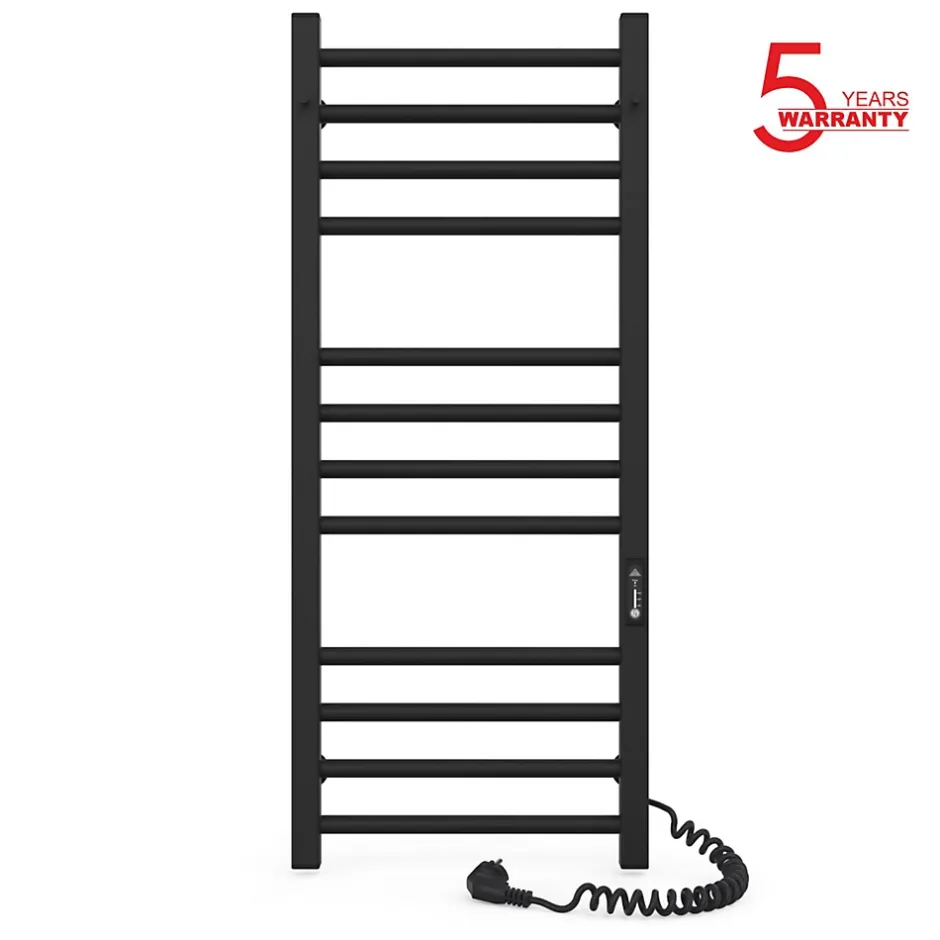 Laris Sèche-serviettes électrique ALFA 500x1200 avec minuterie ECO, 225W, Noir* Sèche-Serviettes Électrique