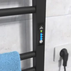 Laris Sèche-serviettes électrique ALFA 500x1200 avec minuterie ECO, 225W, Noir* Sèche-Serviettes Électrique