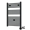 Kibath Sèche-serviettes Radiateur électrique 80 cm x 50 cm finition NOIR mat en acier* Sèche-Serviettes Mixte
