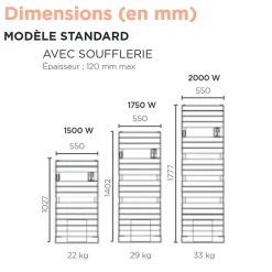 Thermor Sèche-serviettes Riviera 2 avec soufflerie 1750W brun sable - - 498607* Sèche-Serviettes Soufflant