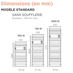 Thermor Sèche-serviettes Riviera 2 1000W blanc brillant - - 498217