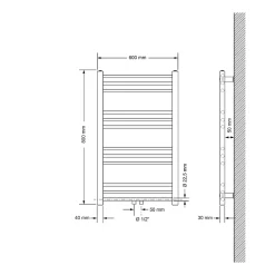Luxebath Sèche-Serviettes Sahara Non Electrique - 600 x 800 mm - Blanc