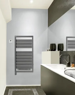 Acova Sèche-serviettes soufflant électrique Astrakan +Air 500 + soufflerie 1000W grey aluminium* Sèche-Serviettes Soufflant