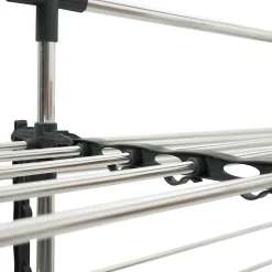 IDMarket Séchoir à linge 60 M SUPRA XXL gris/blanc 4 niveaux + barre télescopique* Etendoir À Linge